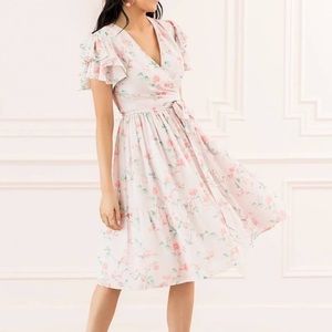 Gently used pink floral Rachel Parcell dress